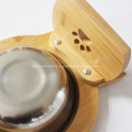 Bamboo Elevated Dog Pet Food and Water Bowls